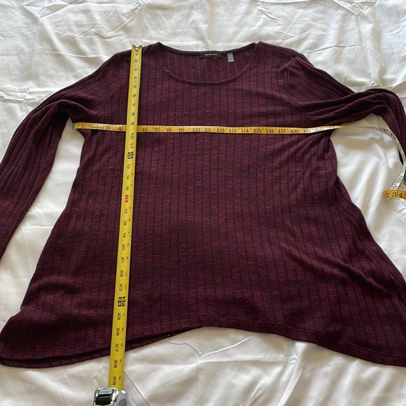 Vervi ami Pullover Burgundy Asymmetrical hem with long sleeves light Sweater -L - Picture 3 of 8